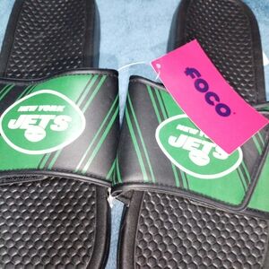 New York Jets Black and Green Sandals